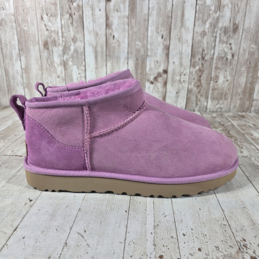 UGG Classic Ultra Mini Purple Suede Ankle Boots 1116109 Womens 12